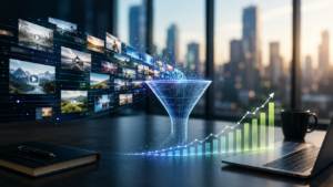 2:47 AMClaude responded: A media buying platform filters video ad inventory through a digital funnel, driving measurable performance growth.A media buying platform filters video ad inventory through a digital funnel, driving measurable performance growth.